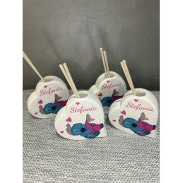 Cuore Profumato Stitch Personalizzato | Bomboniera Unica per Battesimo, Compleanno, Nascita