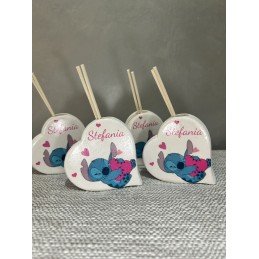 Cuore Profumato Stitch Personalizzato | Bomboniera Unica per Battesimo, Compleanno, Nascita