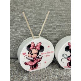 Profumatore Rotondo Minnie Rosa Personalizzato 9 Cm Bomboniera Battesimo Nascita Compleanno