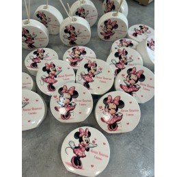 Profumatore Rotondo Minnie Rosa Personalizzato 9 Cm Bomboniera Battesimo Nascita Compleanno