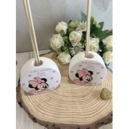 Profumatore Minnie Rosa Personalizzato 6,5 cm| Bomboniera Battesimo, Nascita, Compleanno Bambina