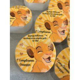 Profumatore Simba Personalizzato con Frase 6,5 cm | Bomboniera Battesimo, Nascita, Compleanno