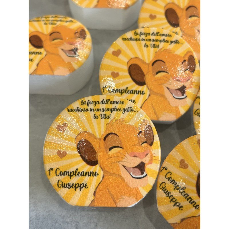 Profumatore Simba Personalizzato con Frase 6,5 cm | Bomboniera Battesimo, Nascita, Compleanno
