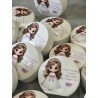 Profumatore Rotondo Prima Comunione Bambina 6,5 cm | Bomboniera Personalizzata con Frase