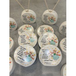 Profumatore Rotondo Piccolo Principe 9 Cm Frase Bimbo Bomboniera Battesimo Compleanno