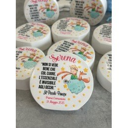 Profumatore Rotondo Piccolo Principe 9 Cm Frase Bimba Bomboniera Battesimo Nascita