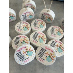 Profumatore Rotondo Piccolo Principe 9 Cm Frase Bimba Bomboniera Battesimo Nascita