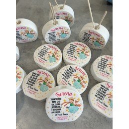 Profumatore Rotondo Piccolo Principe 9 Cm Frase Bimba Bomboniera Battesimo Nascita