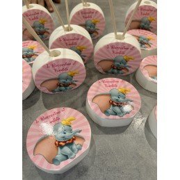 Bomboniera Dumbo con Scatolina Rosa Personalizzata | Profumatore 9 cm Artigianale per Nascita o Battesimo