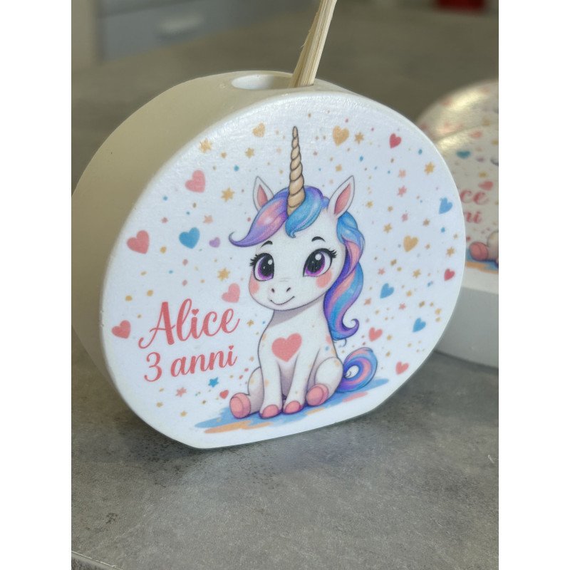 Profumatore Unicorno Personalizzato 9x8x3 cm | Bomboniera e Segnaposto per Eventi Bambini