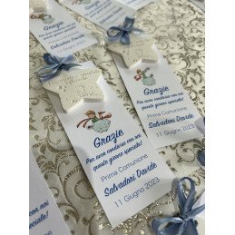 Cartoncino Prima Comunione Piccolo Principe con gessetto e frase incisa