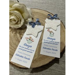 Cartoncino Prima Comunione Piccolo Principe con gessetto e frase incisa