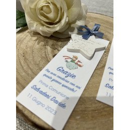 Cartoncino Prima Comunione Piccolo Principe con gessetto e frase incisa