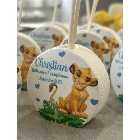 Profumatore Personalizzato Simba per Battesimo e Compleanno – Bomboniera Artigianale 6,5 cm | Favole Creative