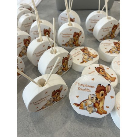 Profumatore Personalizzato Bambi da 9 cm – Bomboniera Artigianale per Compleanno e Battesimo | Favole Creative