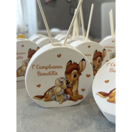 Profumatore Personalizzato Bambi da 9 cm – Bomboniera Artigianale per Compleanno e Battesimo | Favole Creative