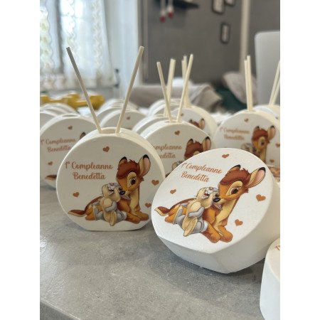 Profumatore Personalizzato Bambi da 9 cm – Bomboniera Artigianale per Compleanno e Battesimo | Favole Creative