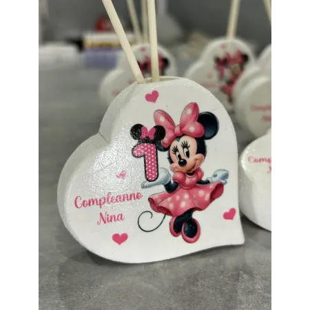 Profumatore Cuore Minnie Personalizzato | Bomboniera Battesimo & Compleanno