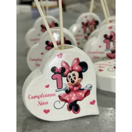 Profumatore Cuore Minnie Personalizzato | Bomboniera Battesimo & Compleanno
