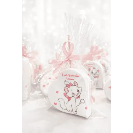 Profumatore a Cuore Personalizzato per Battesimo con Bustina Trasparente – Bomboniera Artigianale Pronta