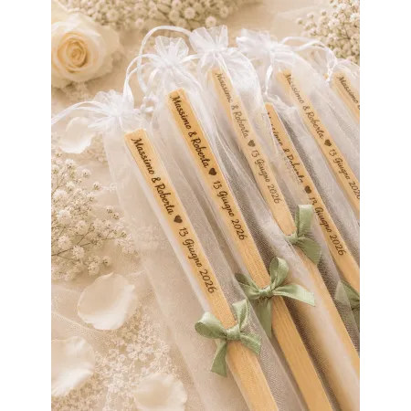 Ventagli Matrimonio Personalizzati in Bambù con Incisione