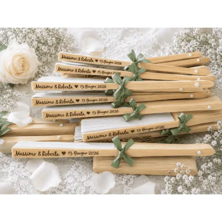 Ventagli Matrimonio Personalizzati in Bambù con Incisione