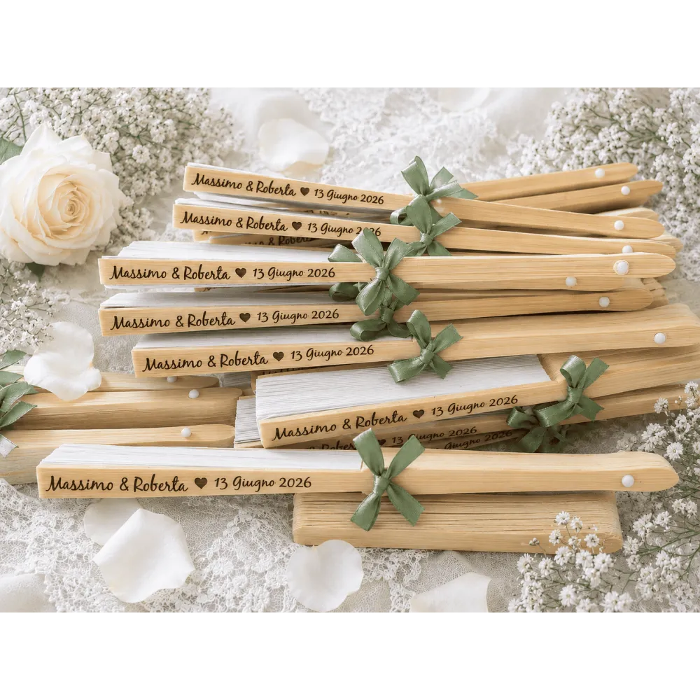 Ventagli Matrimonio Personalizzati in Bambù con Incisione