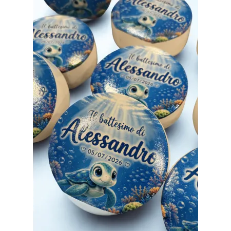 Profumatore Rotondo Tartaruga Marina Personalizzato | 9 x 3 cm