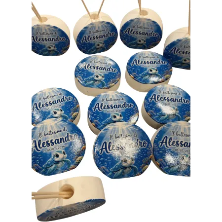Profumatore Rotondo Tartaruga Marina Personalizzato | 9 x 3 cm