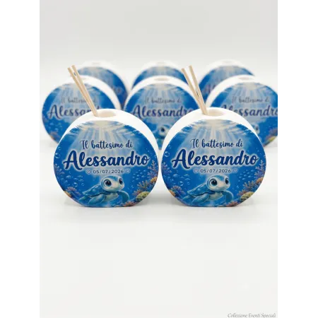 Profumatore Rotondo Tartaruga Marina Personalizzato | 9 x 3 cm