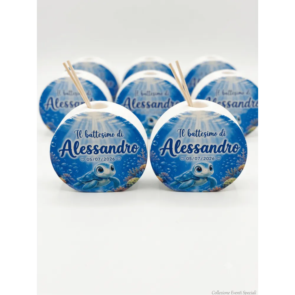 Profumatore Rotondo Tartaruga Marina Personalizzato | 9 x 3 cm