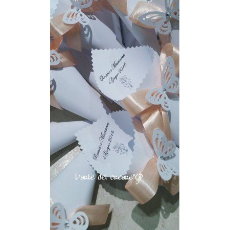 Coni porta confetti e porta riso personalizzati con testo