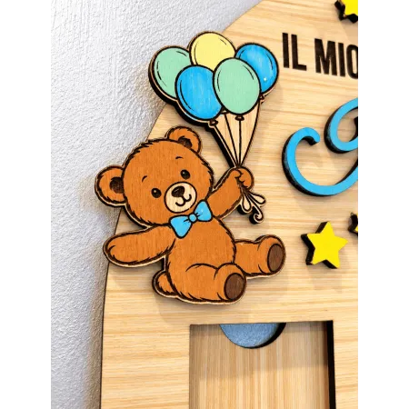 Quadretto Nascita Personalizzato in Legno con Foto del Primo Anno