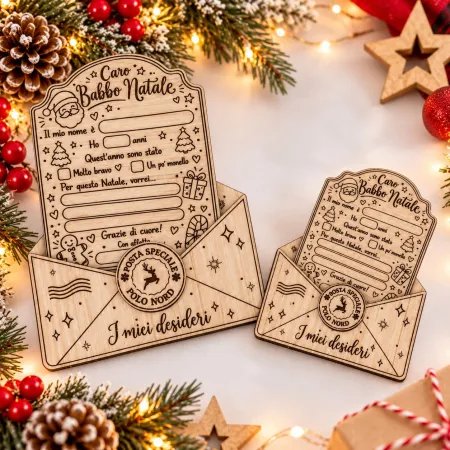 Letterina Babbo Natale in Legno Personalizzata | Favole Creative