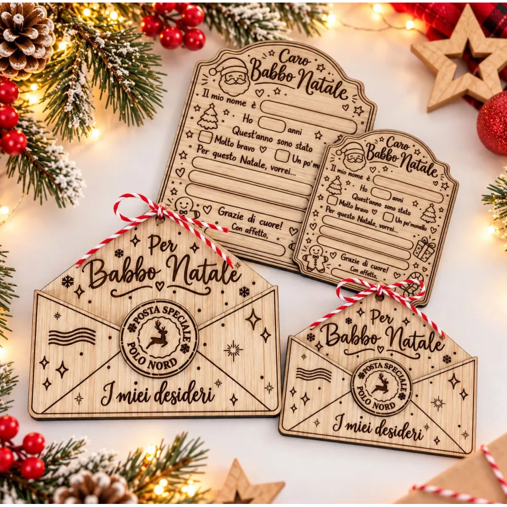 Letterina Babbo Natale in Legno Personalizzata | Favole Creative