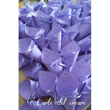 Coni porta confetti e porta riso personalizzati con testo