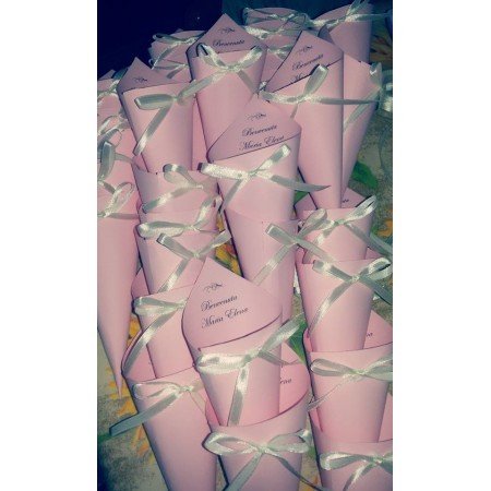 Coni porta confetti e porta riso personalizzati con testo