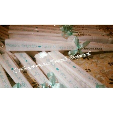Ventaglio Matrimonio Tiffany Personalizzato con Fiocco Elegante per Cerimonia