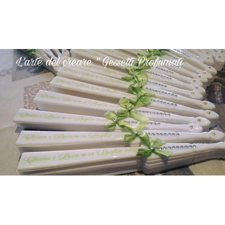 Ventaglio Matrimonio Verde Mela Personalizzato – Idea Naturale e Allegra per gli Ospiti