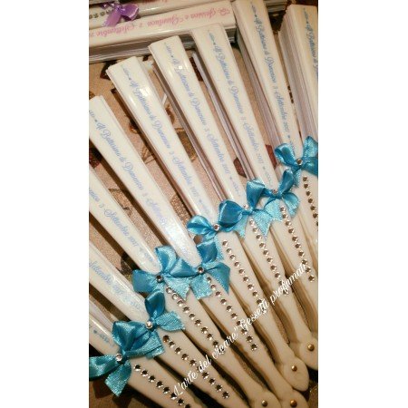 Ventaglio Matrimonio Azzurro Acceso Personalizzato – Freschezza e Stile per le Tue Nozze