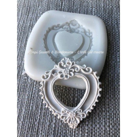 Stampo silicone CORNICE CUORE 7x6cm