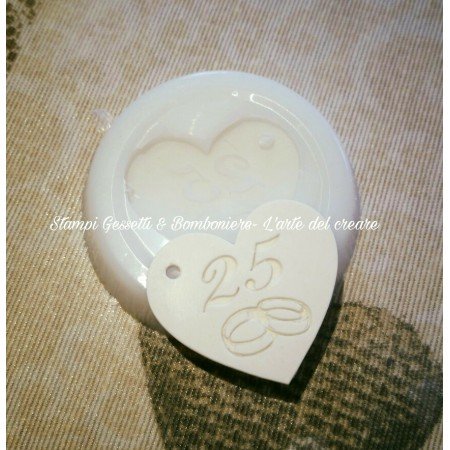 Stampo silicone CUORE FEDI 25 ANNIVERSARIO
