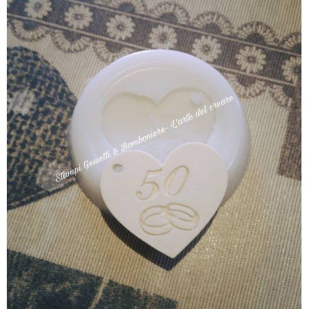 Stampo silicone CUORE FEDI 50 ANNIVERSARIO