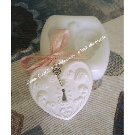 Stampo silicone CUORE CON SERRATURA
