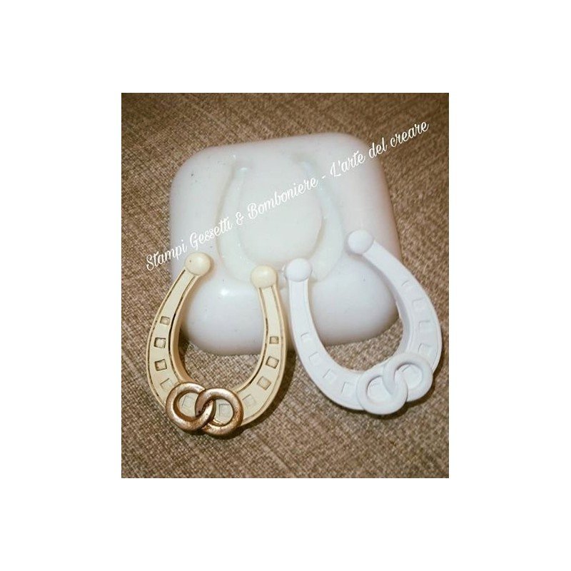 Stampo silicone FERRO DI CAVALLO CON FEDI Stampo silicone FERRO DI CAVALLO CON FEDI
