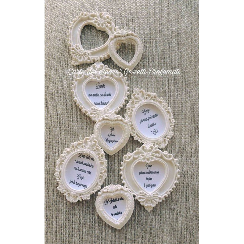 Gessetti Profumati CORNICE CUORE Segnaposto Matrimonio CERAMICA Gessetti Profumati CORNICE CUORE Segnaposto Matrimonio CERAMICA