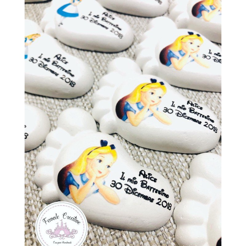 Piedino Profumato Alice nel Paese delle Meraviglie Misti | Bomboniera Personalizzata per Battesimo, Nascita, Compleanno