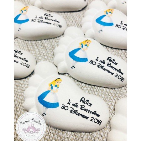 Piedino Profumato Alice nel Paese delle Meraviglie Misti | Bomboniera Personalizzata per Battesimo, Nascita, Compleanno