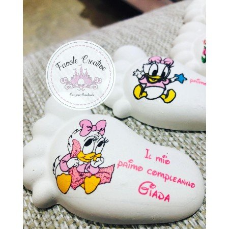 Piedino Profumato Paperina con Illustrazioni Miste | Bomboniera Disney Personalizzata per Nascita, Battesimo