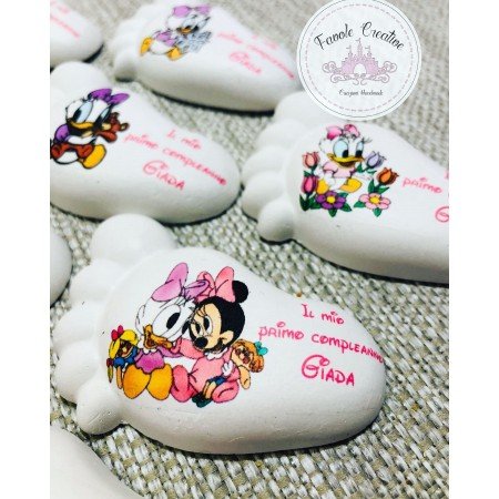 Piedino Profumato Paperina con Illustrazioni Miste | Bomboniera Disney Personalizzata per Nascita, Battesimo